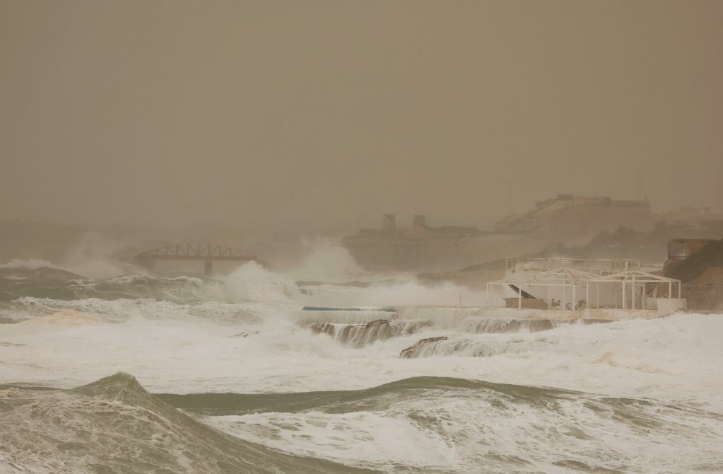 Waves lash the entrance to Valletta's Grand Harbor as Storm Harry wreaks havoc across Malta, January 20, 2026 | Photo: Darrin Zammit Lupi / Reuters