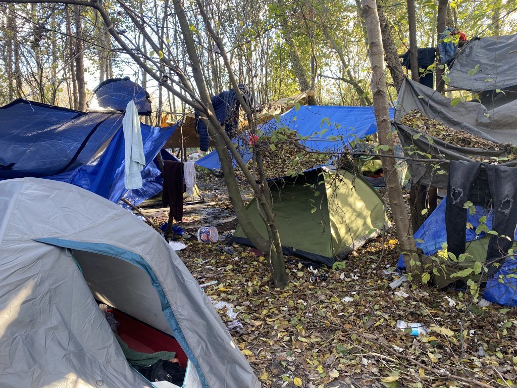 The camp in Loon-Plage, near Dunkirk, in November 2024. Photo: InfoMigrants