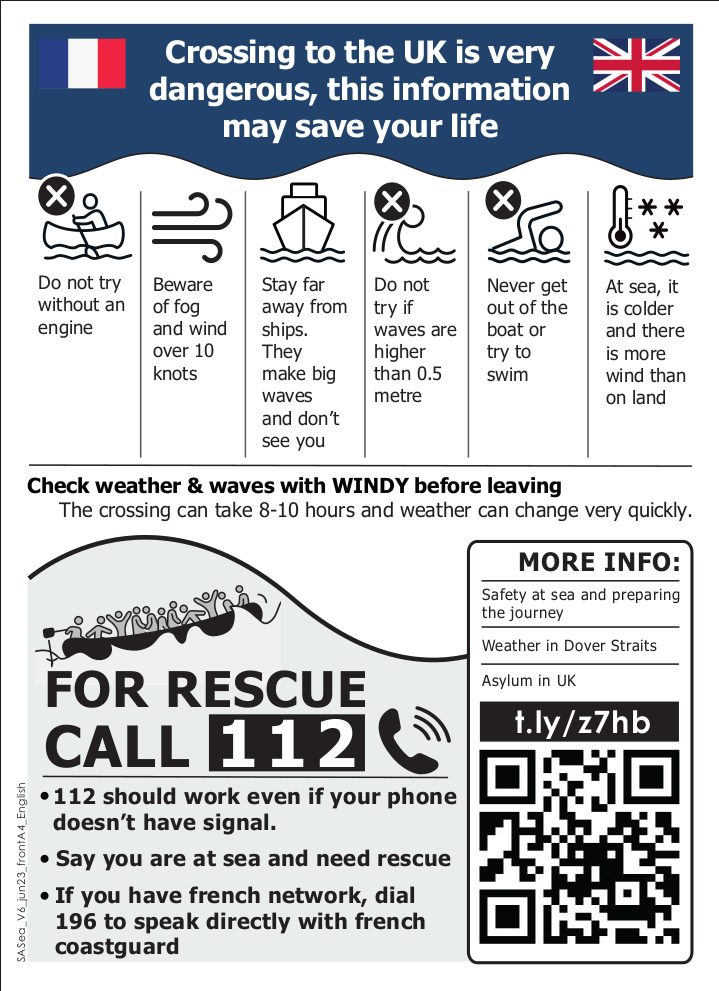 Associations distribute flyers in several languages on the dangers of crossing the Channel in the camps | Photo: InfoMigrants