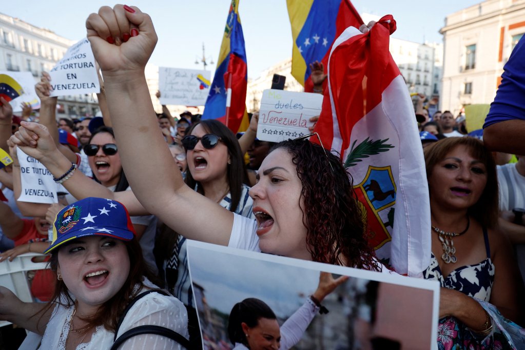 Venezuelans living in Spain gather to support opposition leaders in Madrid, Spain on August 3, 2024 | Photo: REUTERS/Juan Medina
