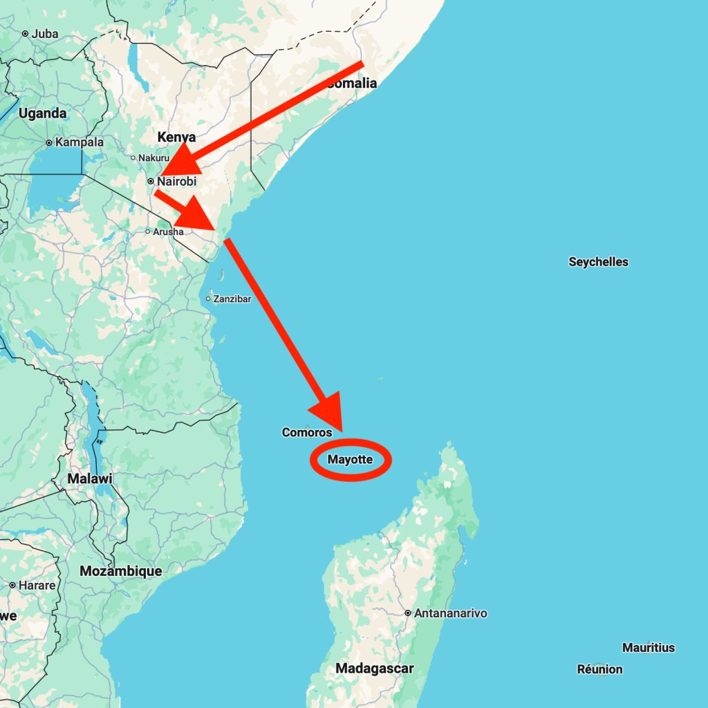 Her journey was supposed to be straightforward but before she knew, Goley found herself abandoned at sea | Screenshot: Googlemaps