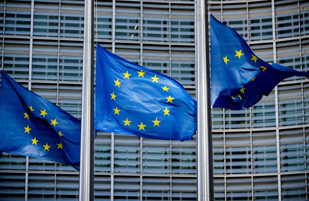 File photo: European Union flags fly outside the European Commission headquarters in Brussels, Belgium, March 1, 2023