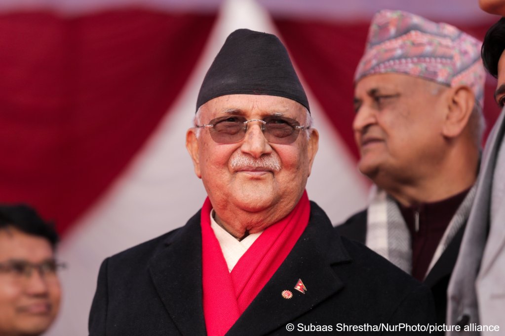 The former Nepalese Prime Minister and Chairman of the Communist Party Nepal-Unifed Marxist Leninist (CPN- UML), Nepal, on January 24, 2026 | Photo: Subaas Shrestha / NurPhoto