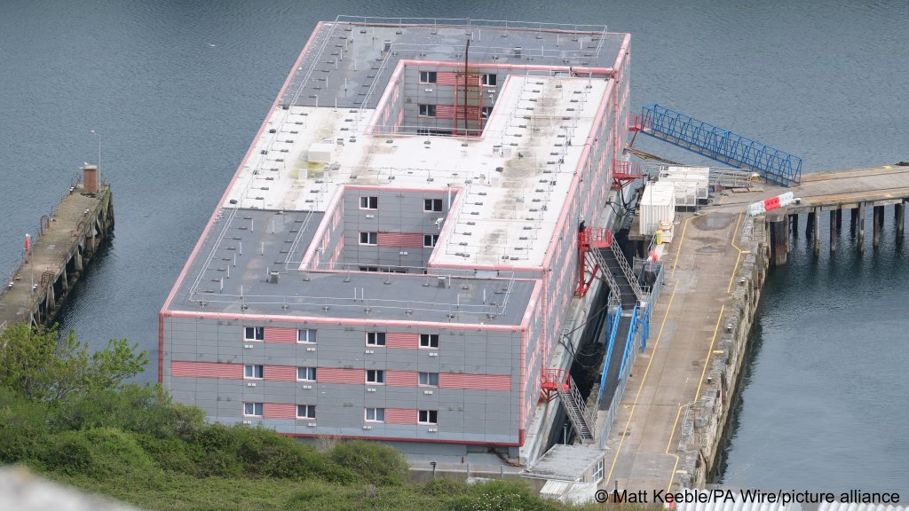 The Bibby Stockholm accommodation barge parked at Portland Port in Dorset was decommissioned after the new Labour government found it to be inadequate to house people | Photo: Matt Keeble/PA Wire/picture alliance