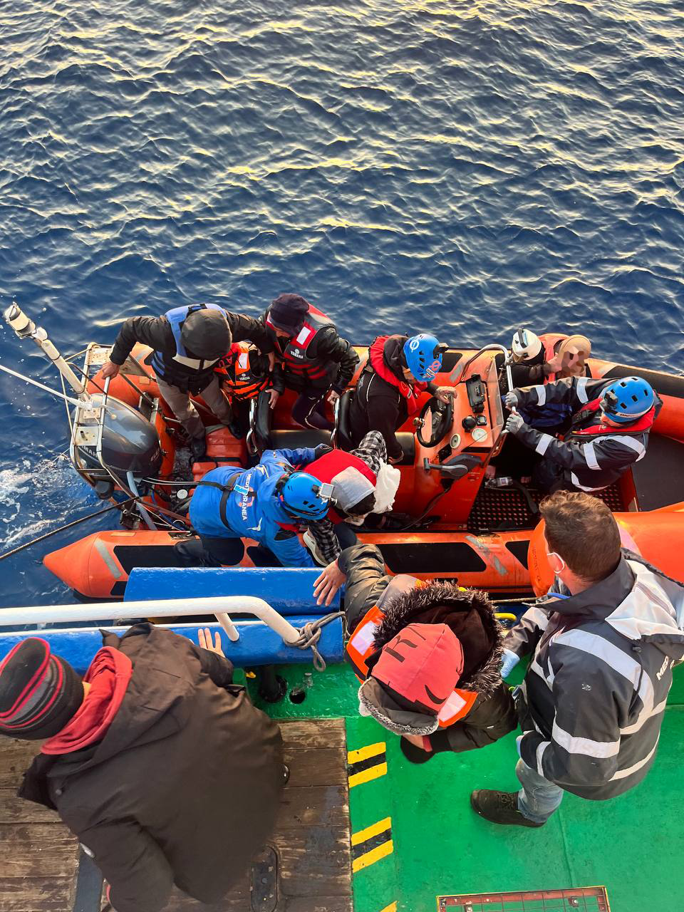 The Mare Jonio crew rescued migrants from a second small boat on Saturday (March 23) | Photo: Mare Jonio press release www.mediterranearescue.org