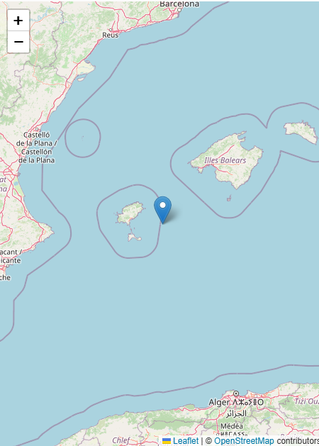 A map on the Missing Migrants website shows the incident that took place on February 23, in which five people were missing and 19 survived off the coast of Ibizia. The five bodies washed up on the islands in subsequent days | Source: IOM Missing Migrants www.missingmigrants.iom.int