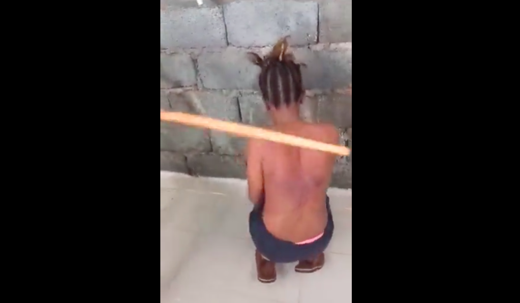 From file: Here the X account Refugees in Libya posts a picture of an Ethiopian woman being beaten at a migrant camp, allegedly by a trafficker in the Bani Walid center in Libya | Source: @RefugeesinLibya