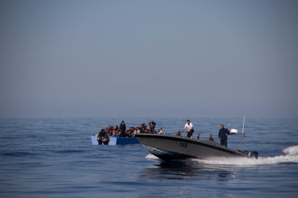 From file: Libyan militias are pictured attempting to disrupt a rescue operation in 2020 | Photo: Cédric Fettouche / Sea-Eye Organization