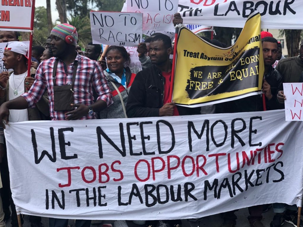 Protest in April 2019 in the Cypriot capital Nicosia by migrants and asylum seekers demanding better access to the country's labor market | Photo: Caritas Cyprus