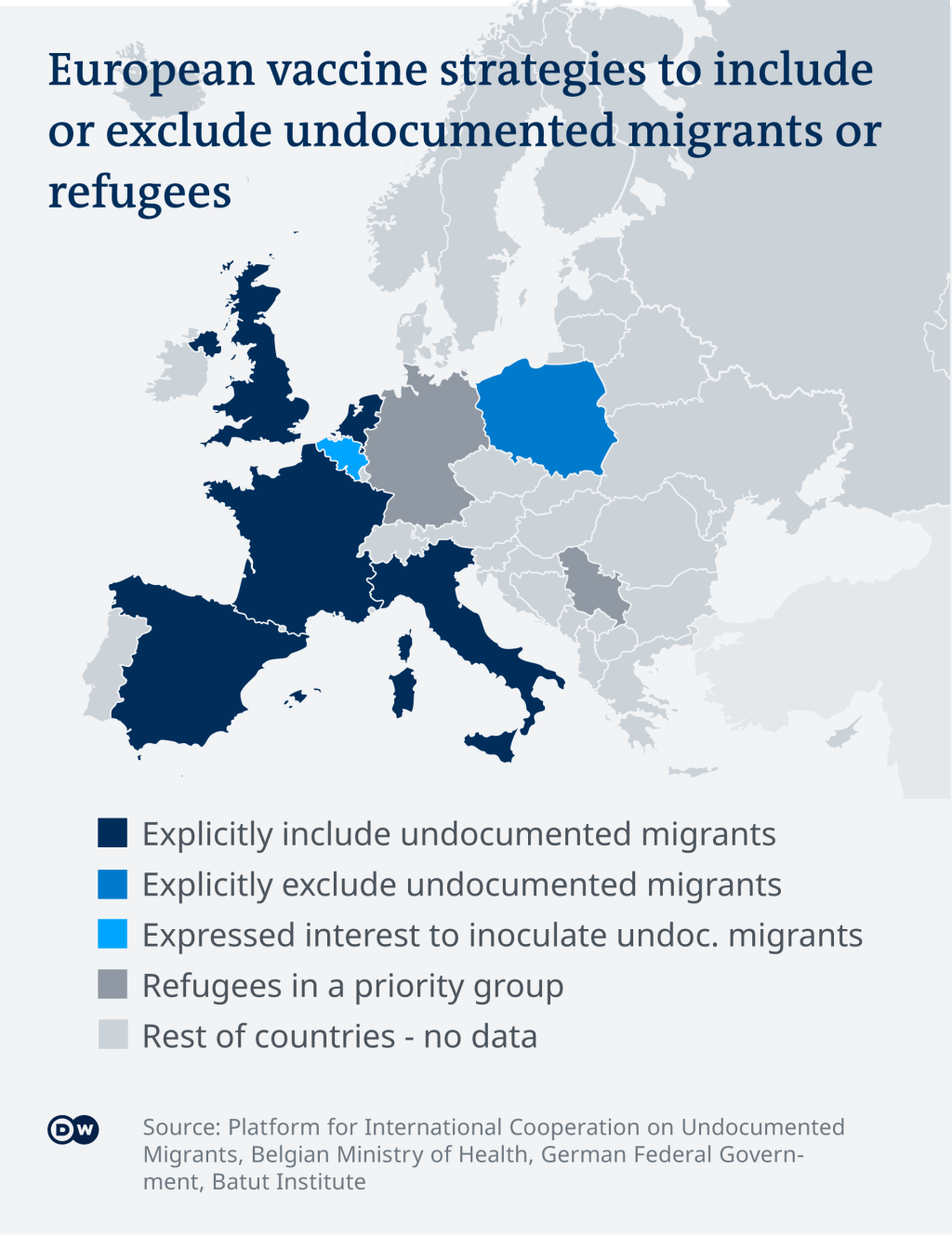 European vaccine strategies to include or exclude undocumented migrants or refugees | Credit: DW