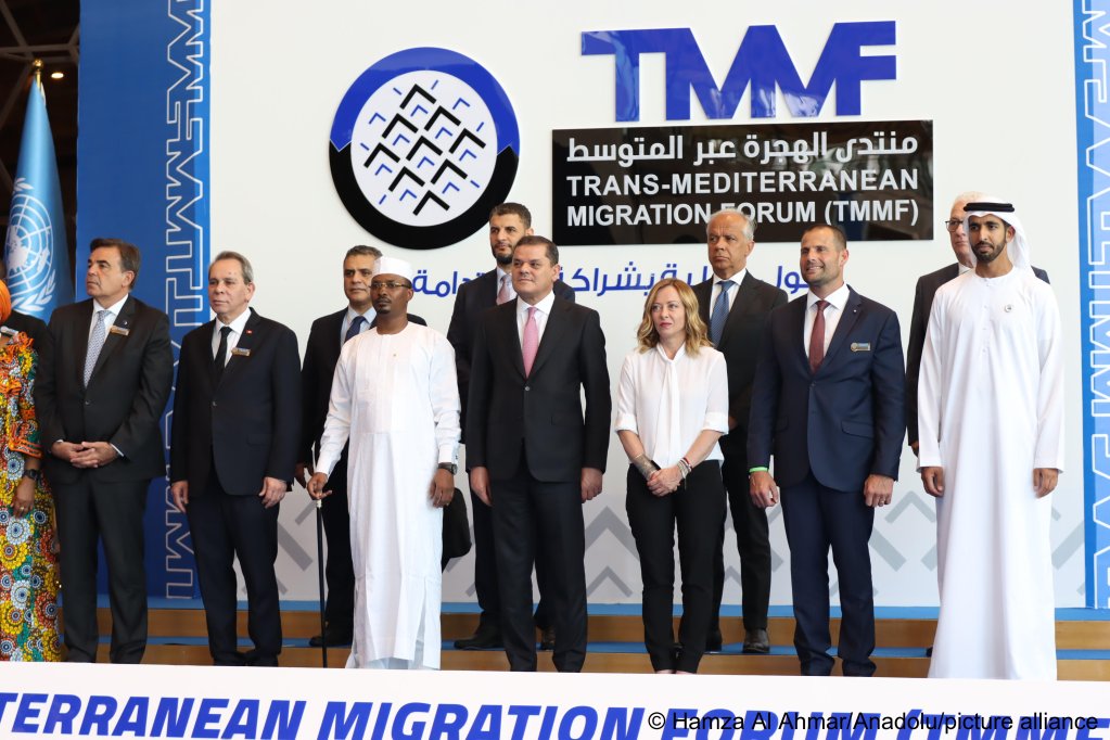 File photo: A delegation at the Trans- Mediterranean Migration Forum (TMMF), organized by the Libyan Government of National Unity, in Tripoli, Libya on July 17, including the prime ministers of Libya (5th R), Malta (2nd R), Tunisia (2nd L), Italy (4th R) and the president of Chad (4th L) | Photo: Hamza Al Ahmar / Anadolu / picture alliance
