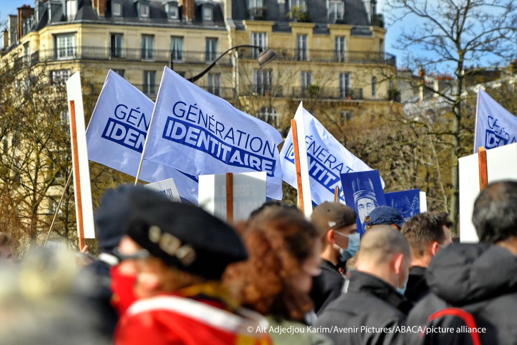 Rally of the Generation Identitaire against its dissolution at Place Denfert-Rochereau in Paris, 20 February 2021 | Photo: Karim Ait Adjedjou/Avenir Pictures/Picture-alliance