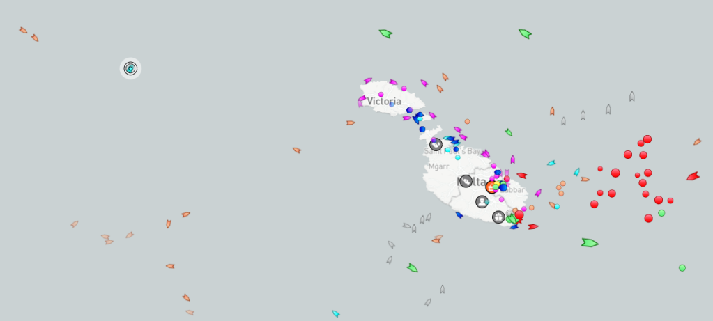 The Marine Traffic website logs the position of the Geo Barents at time of writing, west of Malta | Source: Marine Traffic  (www.marinetraffic.com)