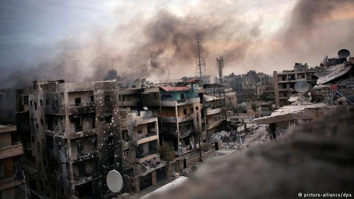 La ville d’Alep, complètement détruite par des années de bombardements. Crédit : Picture alliance