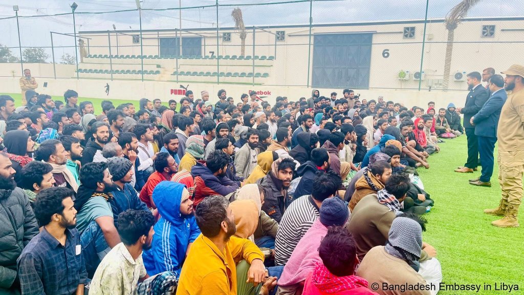 Hundreds of people are held in detention centers across Libya, with many rights groups decrying the conditions at these facilities. Some of those later repatriated to Bangladesh with the help of the embassyand IOM in Libya were incarcerated in such centers, before requesting voluntary repatriation | Photo: Bangladesh Embassy in Libya