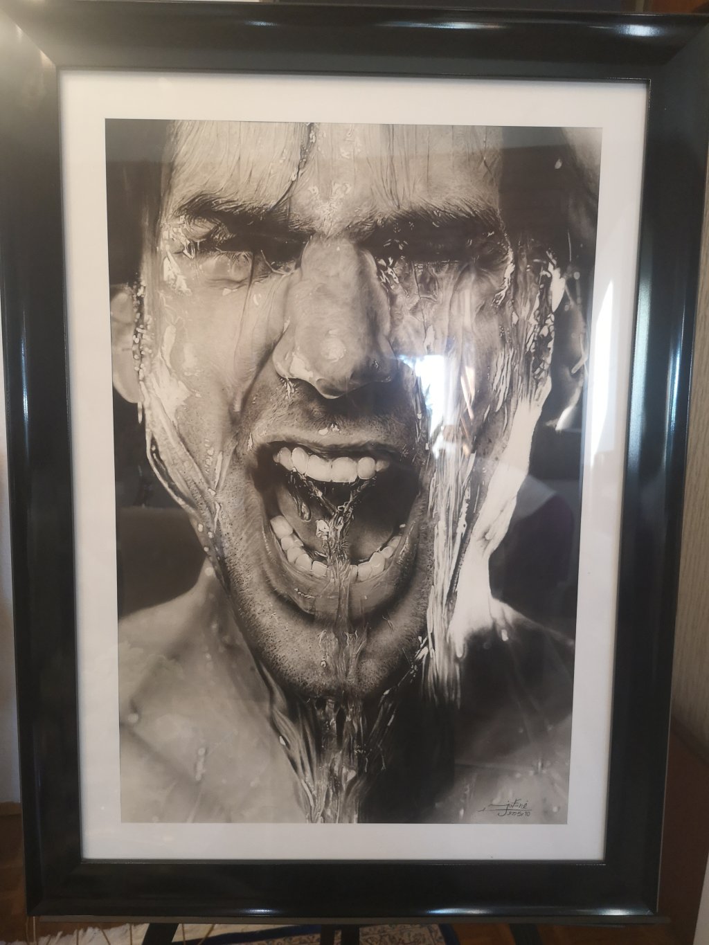 Kaya Jafari's hyperrealist painting of Italian footballer Gianluigi Buffon | Photo: Natasha Mellersh