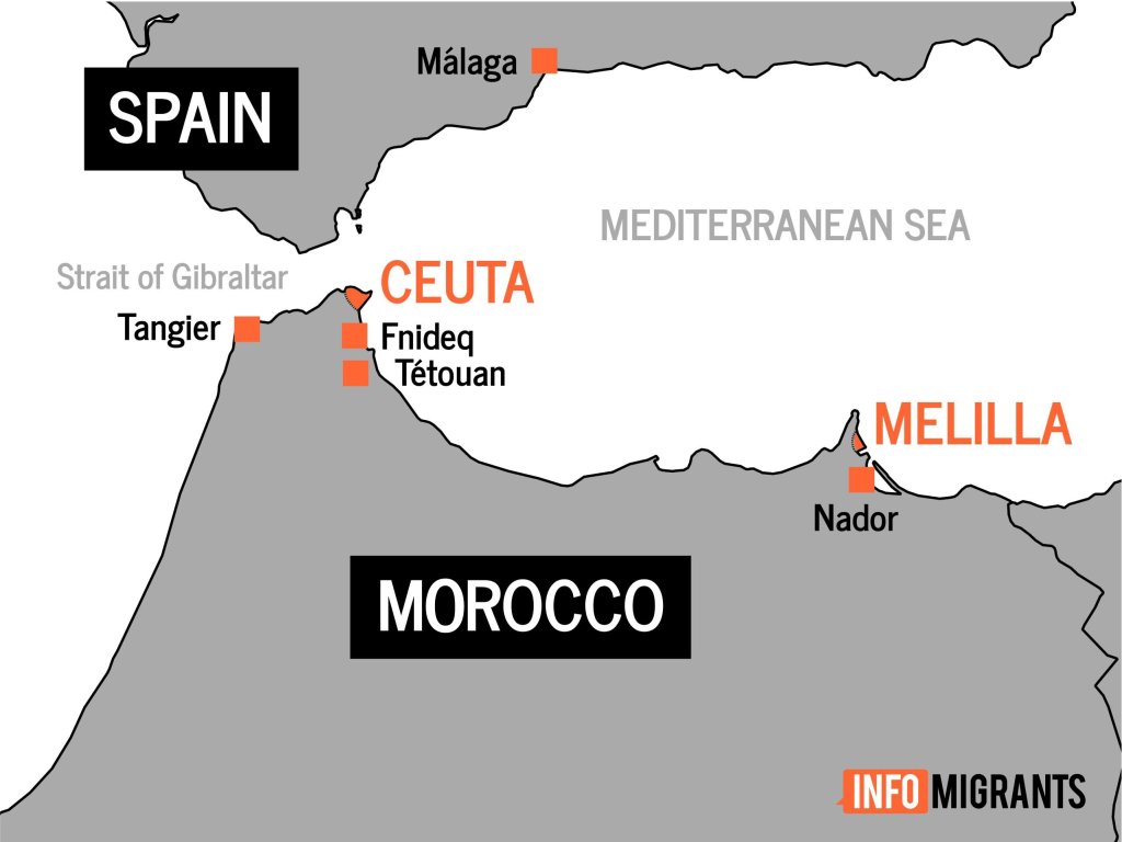 A map of Ceuta | Photo: InfoMigrants graphic studio
