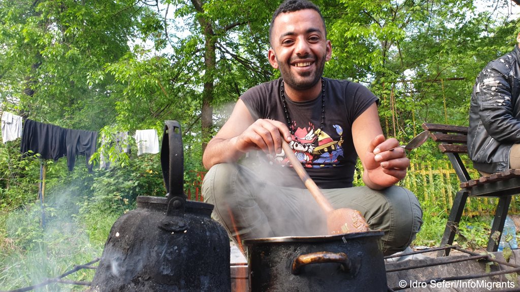 The group say they are not bothered too much by Serbian police at their camp int he woods | Photo: Idro Seferi / InfoMigrants