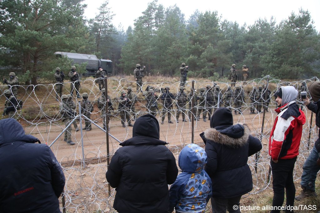 Refugees on the Belarusian-Polish border