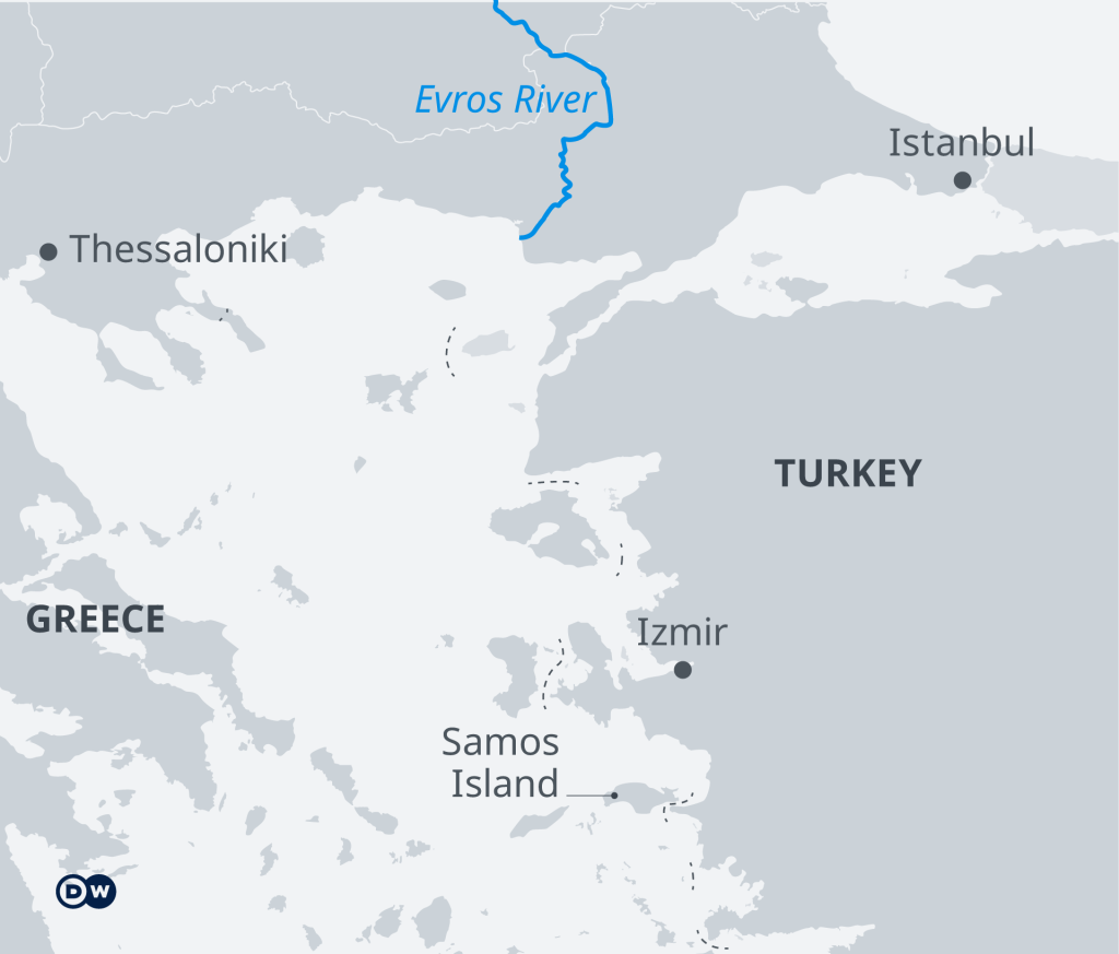 Most deaths were reported near the Evros river at the Greek-Turkish border, with two cases also reported recently at sea off the coast of Samos | Credit: DW