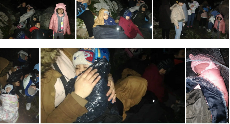 Pictures of the group spending the night in the woods | Source: Screenshot of Aegean Boat Report blog