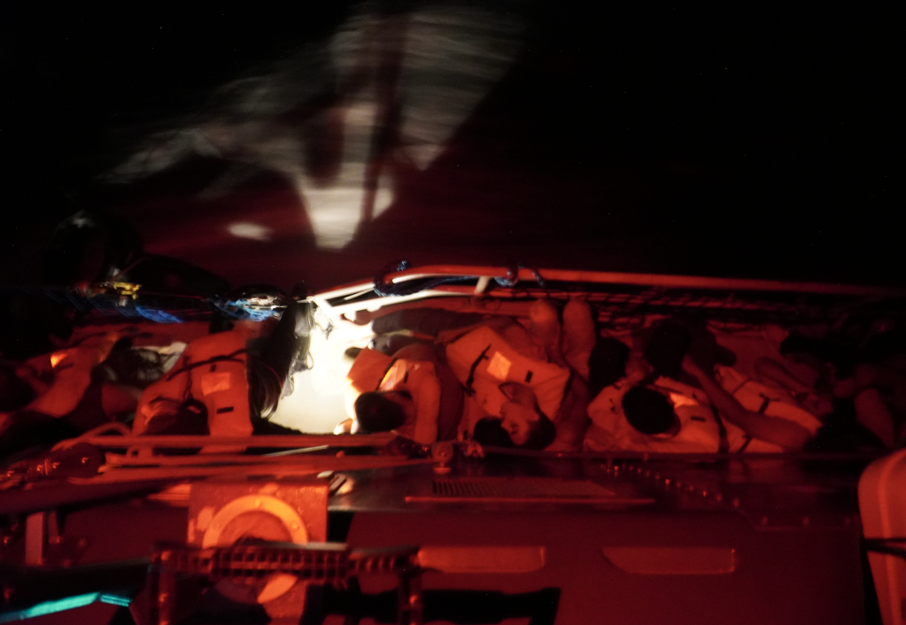 Sea-Watch rescued 72 people in distress in the Central Mediterranean and endured a 40-hour stand off with Italian Coast Guard on 18 August 2023 | Photo: Sea-Watch