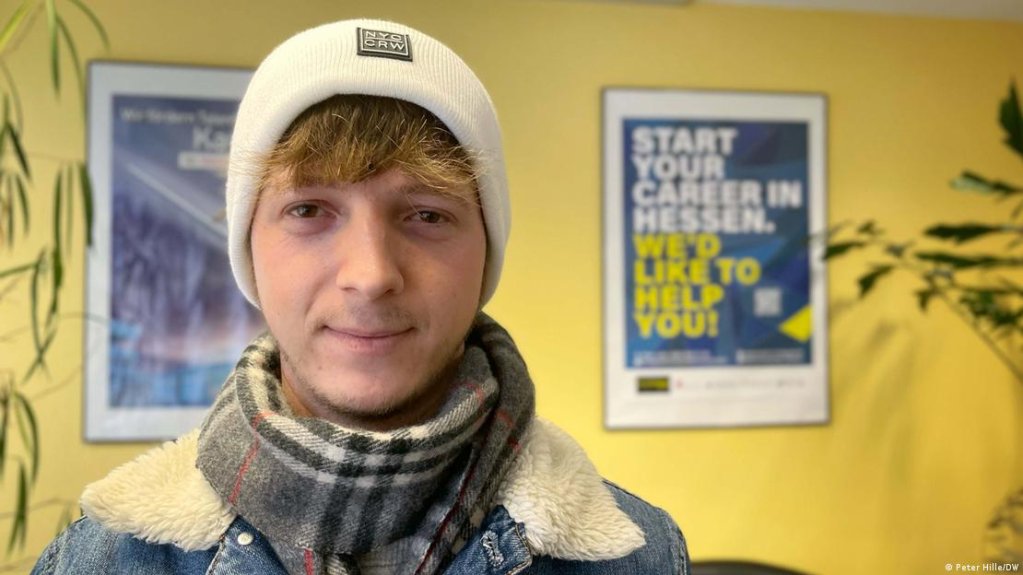 'The German language is beautiful,' says Adrian Oku from Albania who wants to live and work in Germany | Photo: Peter Hille/DW