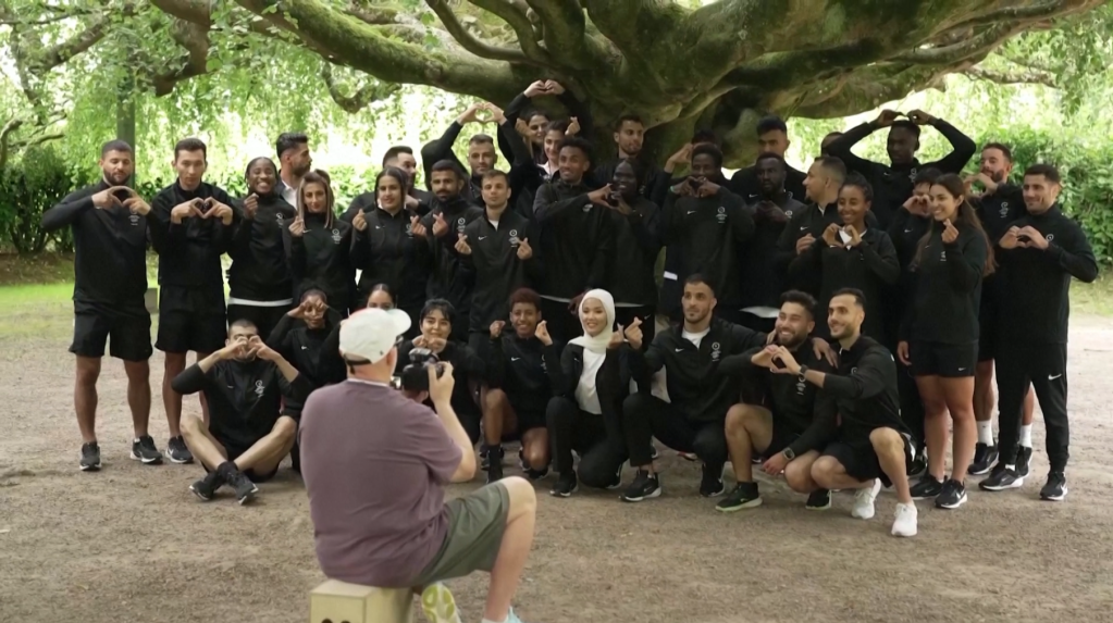 The Refugee Olympics Team seen during their pre-Games preparation camp | Source: Screenshot video report Reuters