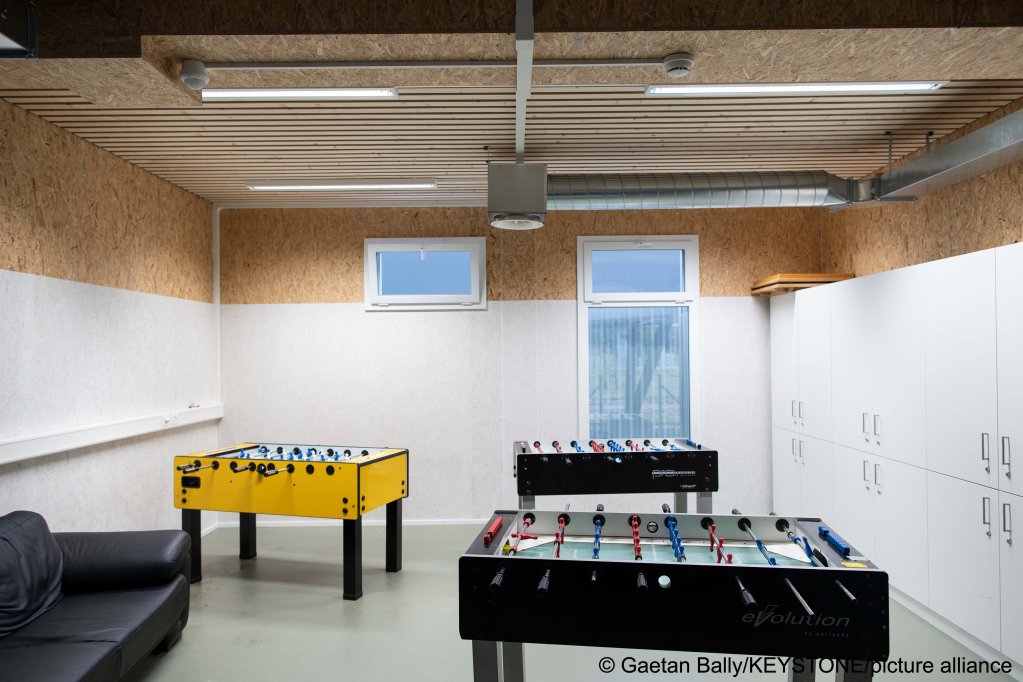 From file: A room set aside to play table football in the Zurich CFA. The authorities claim that many minors from North African countries committed more crimes than other asylum seekers and were not eligible for protection | Photo: Gaetan Bally/KEYSTONE/picture alliance