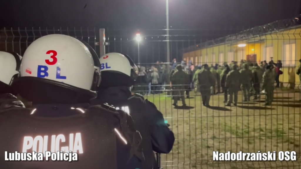 FROM FILE: A detention center for migrants in Western Poland was the scene of a riot in November, 2021 | Screenshot from a YouTube video by Lubuska Police