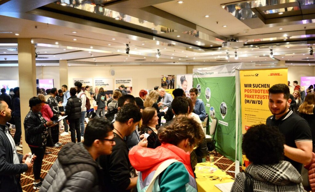 A picture showing the Munich job fair, organized by Tent in partnership with the German government and development agencies in Munich at the end of May 2023 | Photo: Press release www.tent.org