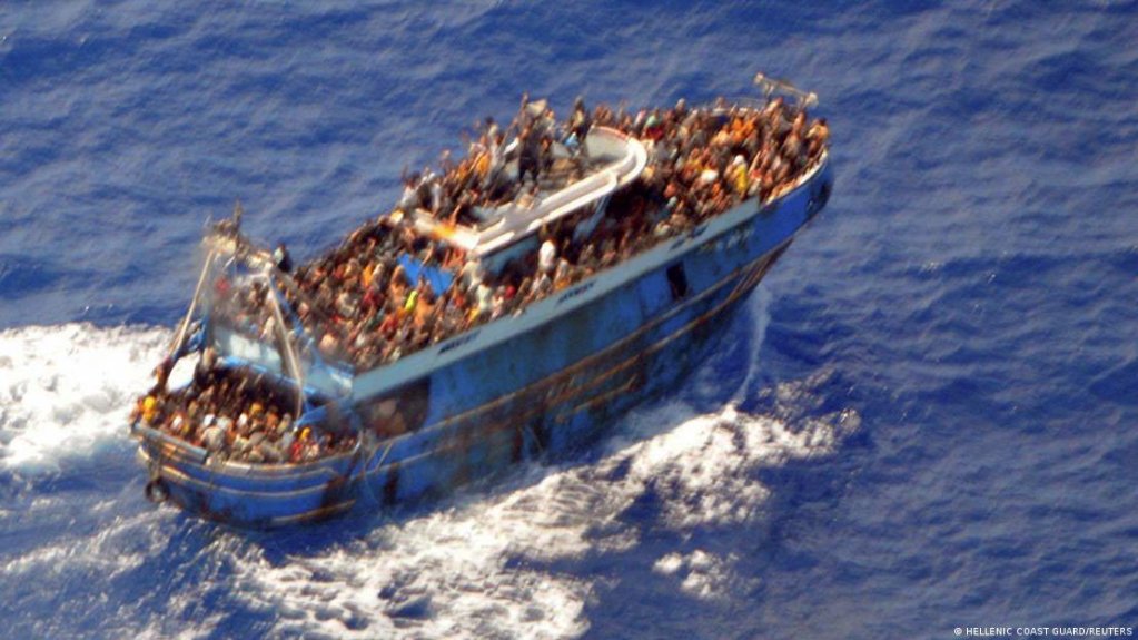 A picture originally provided by the Greek coast guard shows the migrant ship under way | Photo: Hellenic coast guard / Reuters