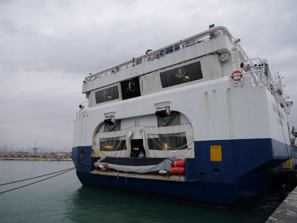 Mohammed, Zain and Salman disembarked the Geo Barents in Ravenna, Italy on February 10, 2024 | Photo: Sou-Jie van Brunnersum
