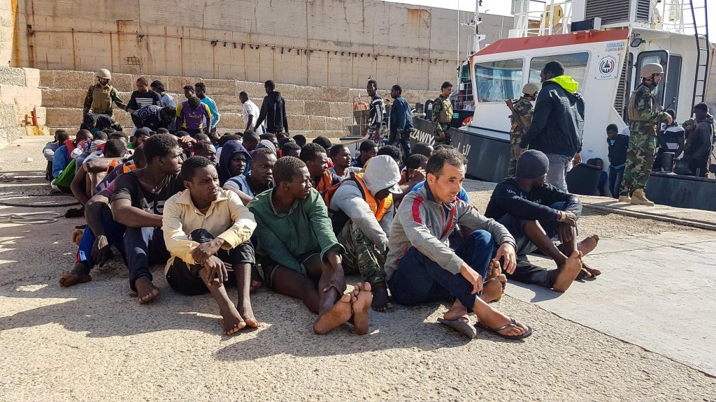 From file: Migrants arrested by Libyan authorities in Zawiya, in northern Libya. Photo: Ansa