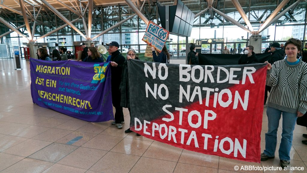 File photo: A protest against a deportation at Hamburg airport in Germany in April 2024 | Photo: picture alliance