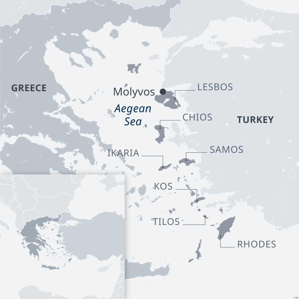 Map showing the Greek Aegean Islands | Credit: DW
