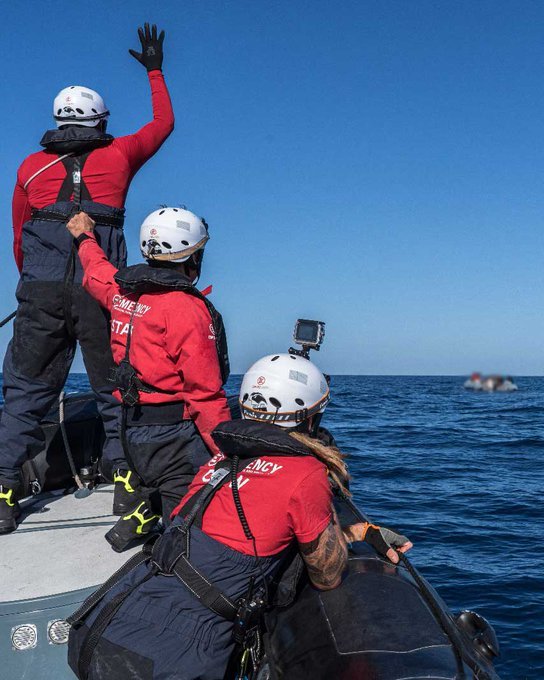 A picture from the crew of the Life Support in the central Mediterranean | Source: X page @Emergency_NGO