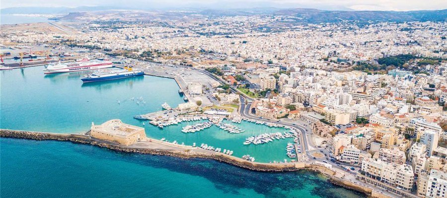 Crete's Heraklion port is where many intercepted migrants are brought | Source: Greek coast guard press office