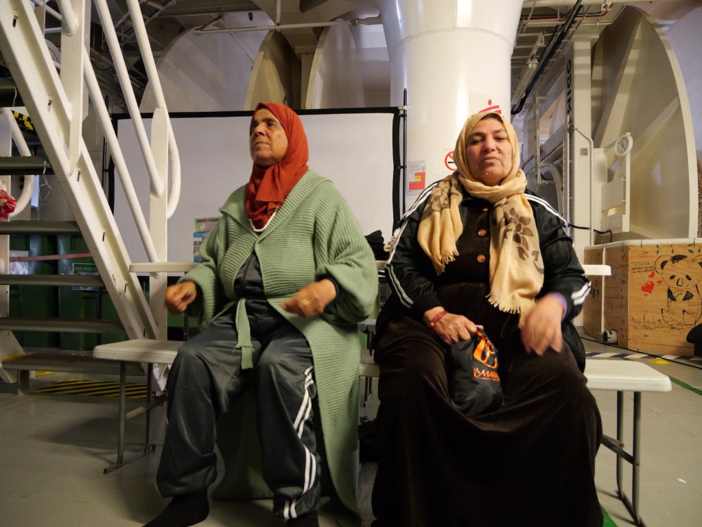 Only two elderly women were on board the crowded wooden boat rescued by the Geo Barents on February 5, 2024 | Central Mediterranean Sea | Photo: Sou-Jie van Brunnersum