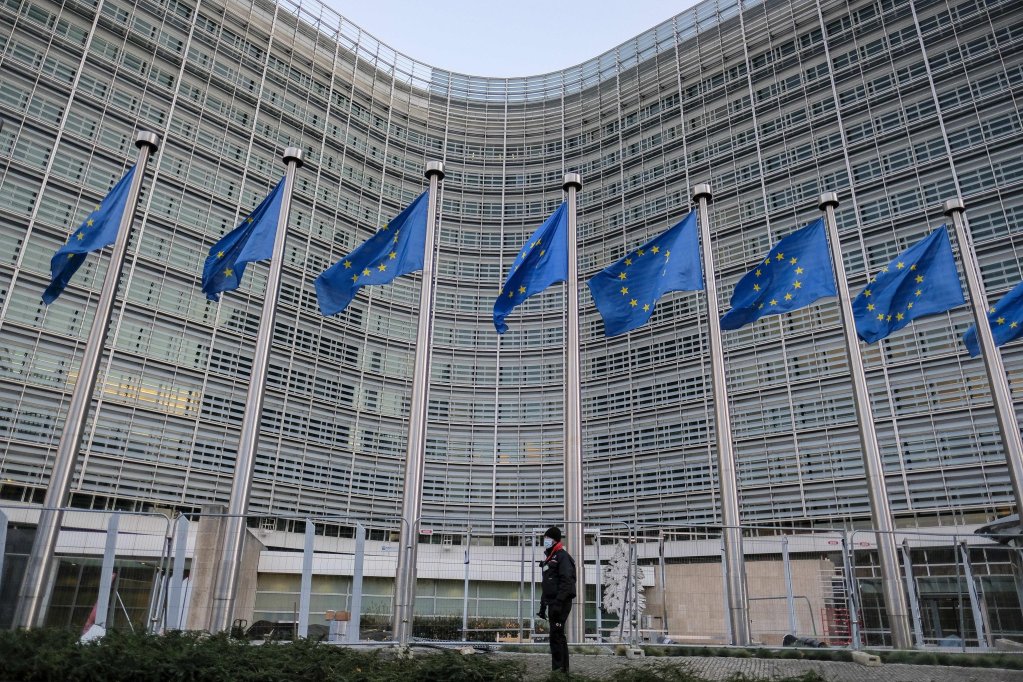 From file: A view of EU flags next to the European Commission in Brussels | Photo: EPA/JULIEN WARNAND