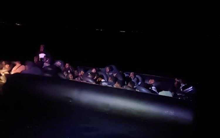Late on August 15, the Turkish Coast Guard said they apprehended this inflatable boat carrying 42 irregular migrants | Photo: Turkish Coast Guard press office www.en.sg.gov.tr