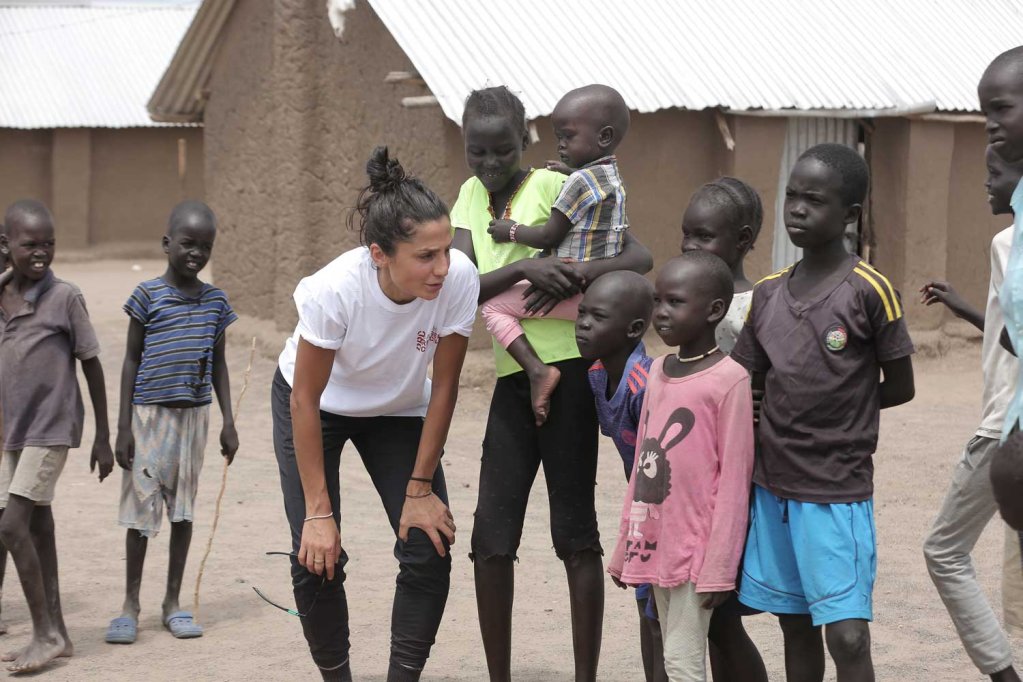 Nadia Nadim at Kakuma Refugee Camp, Kenya, in her role as DRC Goodwill Ambassador | Photo: Danish Refugee Council