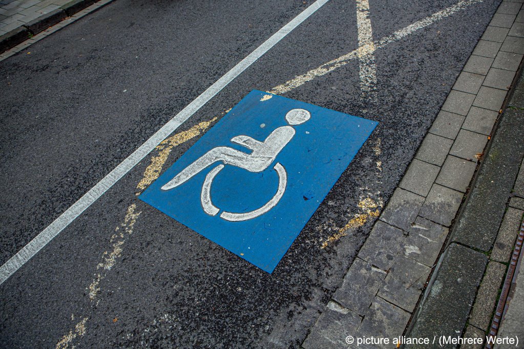 From file: A disabled parking space in Germany. Germany's constitution provides that no one should be discriminated on the grounds of any disability they might have | Photo: Goldmann / picture alliance (Mehrere Werte)