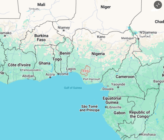 Edo State in southern Nigeria. Photo: Google Maps