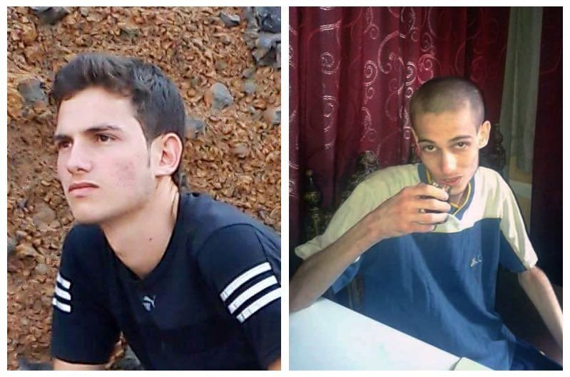 صورة لعمر قبل اعتقاله وأخرى على اليمين بعد الإفراج عنه بترتيب من والدته. الصورة: عمر الشغري