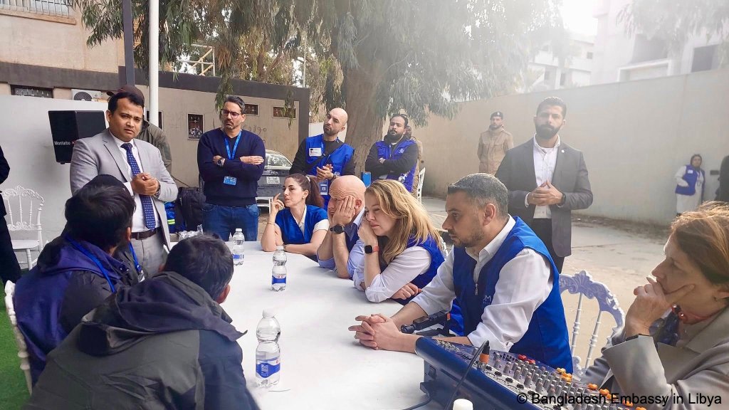 File photo: Amy Pope helps repatriate Bangladeshi migrants from Libya in December 2025 after they became stranded and held in various detention centers in Libya | Photo: Bangladesh Embassy in Libya