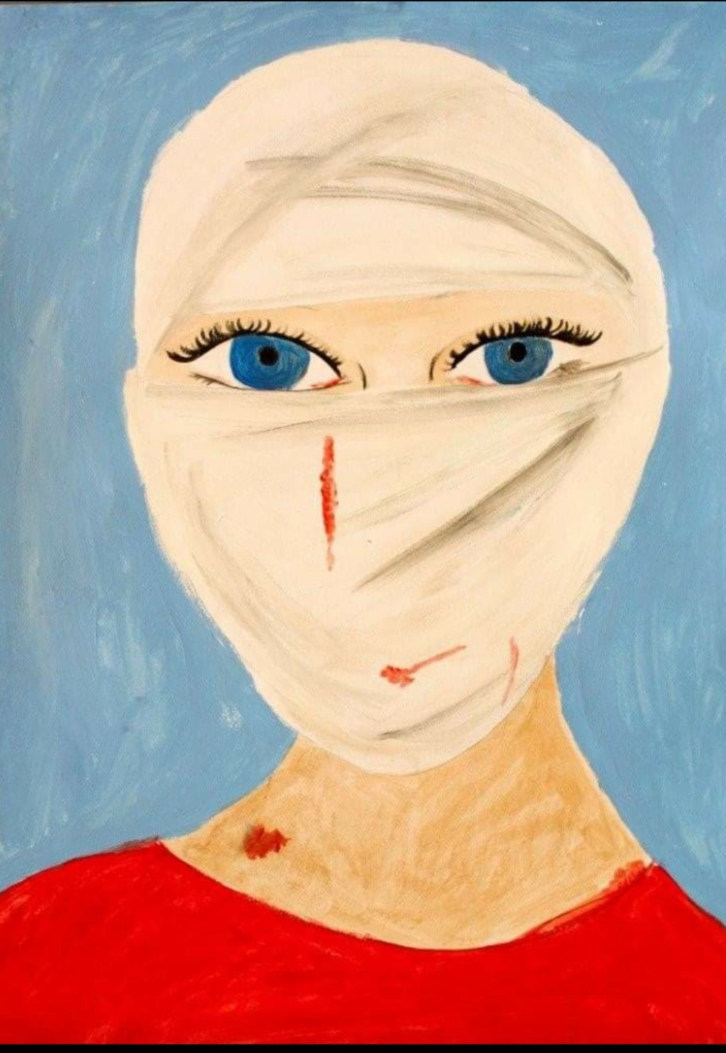 A painting by one of the refugee women that Louma Albik's organization has helped | Photo: Private