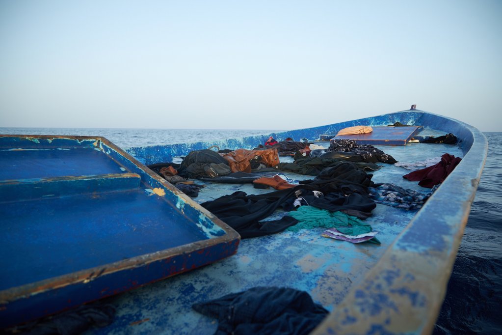From file: A picture of a wooden boat used to transport migrants across the Mediterranean | Photo: Fabian Heinz / Sea-Eye organization