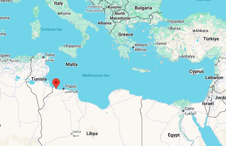 A map of Zuwara, Libya | Source: Google Maps