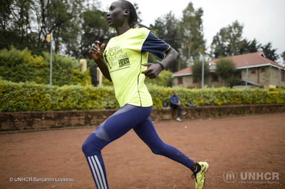 Runner Anjelina Nadai Lohauth from South Sudan, one of the 29 members of the Refugee Olympic Team for the Tokyo Olympics | Photo: Benjamin Loyseau/UNHCR